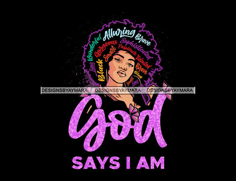 God Says I Am Brave SVG JPG PNG Vector Clipart Cricut Silhouette Cut Cutting1Words I