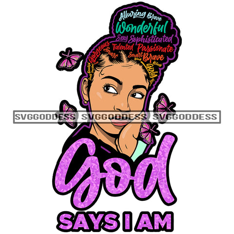 God Says I Am Talented  SVG JPG PNG Vector Clipart Cricut Silhouette Cut Cutting1Words I