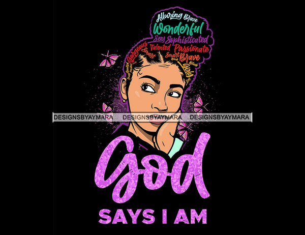 God Says I Am Talented  SVG JPG PNG Vector Clipart Cricut Silhouette Cut Cutting1Words I