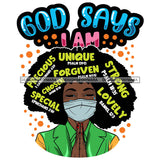 Afro Woman Hair Religious Quotes Bible Verses Praying Loving Jesus Illustration SVG JPG PNG Vector Clipart Cricut Silhouette Cut Cutting