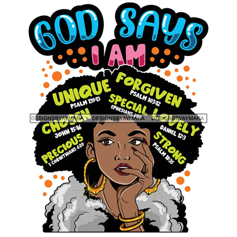 Afro Woman Hair Religious Quotes Bible Verses Kindness Jesus Christ Illustration SVG JPG PNG Vector Clipart Cricut Silhouette Cut Cutting