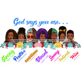 God Says You Are Strong SVG JPG PNG Vector Clipart Cricut Silhouette Cut Cutting1Words I
