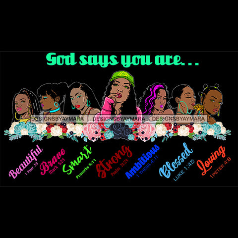 God Says You Are Beautiful SVG JPG PNG Vector Clipart Cricut Silhouette Cut Cutting1Words I