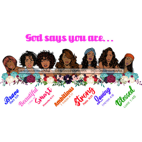 God Says You Are Brave SVG JPG PNG Vector Clipart Cricut Silhouette Cut Cutting1Words I