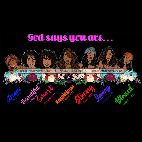 God Says You Are Brave SVG JPG PNG Vector Clipart Cricut Silhouette Cut Cutting1Words I