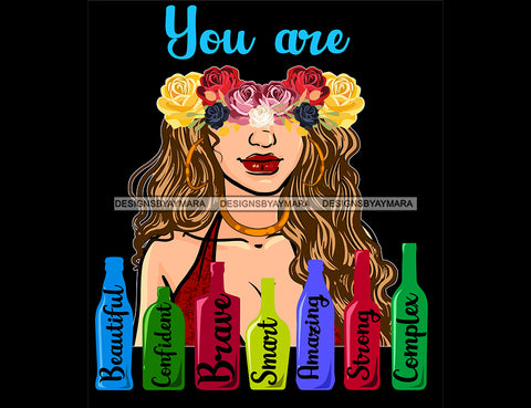 You Are Beautiful Confident Brave SVG JPG PNG Vector Clipart Cricut Silhouette Cut