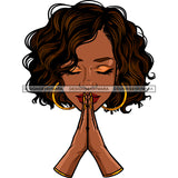 Black Queen In Prayer Praying JPG PNG  Clipart Cricut Silhouette Cut Cutting