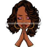 Black Queen In Prayer Praying JPG PNG  Clipart Cricut Silhouette Cut Cutting