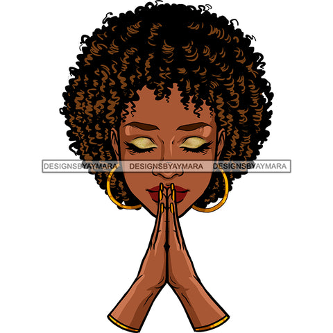 Black Queen In Prayer Praying JPG PNG  Clipart Cricut Silhouette Cut Cutting