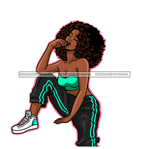 Sassy Diva In Green And Black  JPG PNG  Clipart Cricut Silhouette Cut Cutting