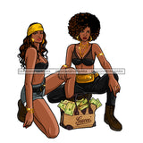 2 Sista's Bag Of Money JPG PNG  Clipart Cricut Silhouette Cut Cutting