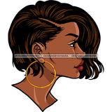 Black Queen Side Part Side View Sweeping Hair JPG PNG  Clipart Cricut Silhouette Cut Cutting