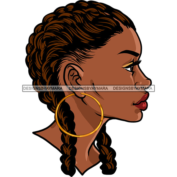Black Queen Side View With Cornrows JPG PNG  Clipart Cricut Silhouette Cut Cutting