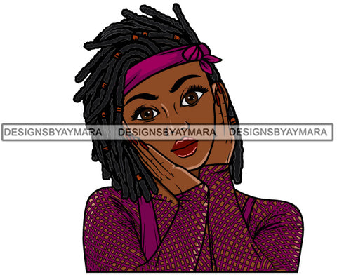 Afro Attractive Cute Lola Adorable Urban Hipster Girl Big Eyes Boss Lady Nubian Queen Melanin SVG Cutting Files For Silhouette Cricut and More