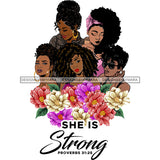She Is Strong SVG JPG PNG Vector Clipart Cricut Silhouette Cut Cutting1Words I