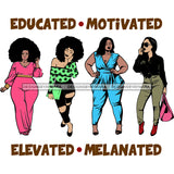 Plus Size Ladies Petite Educated Motivated SVG JPG PNG Vector Clipart Cricut Silhouette Cut Cutting