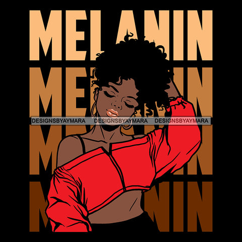 Melanin Sassy Queen In Red SVG JPG PNG Vector Clipart Cricut Silhouette Cut Cutting