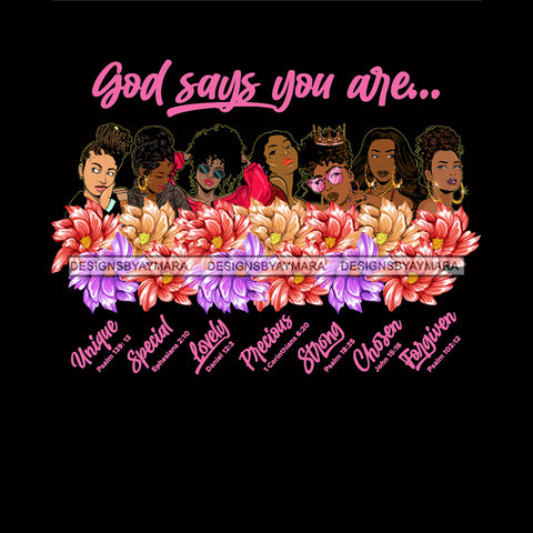 God Says You Are Queens And Flowers SVG JPG PNG Vector Clipart Cricut Silhouette Cut Cutting