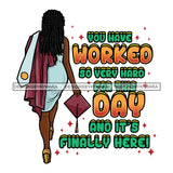 Afro Woman Graduate Life Quotes Holding Graduation Gown Cap Back View Dreadlocks Hairstyle SVG JPG PNG Cutting Files For Silhouette Cricut More