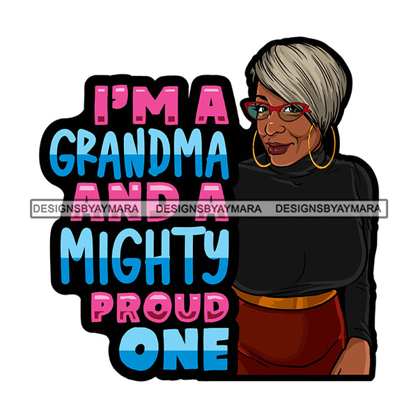 Grandma Mom Love Happy Mother's Day Celebration Granny Life Quotes Grey Short Hairstyle SVG JPG PNG Vector Clipart Cricut Silhouette Cut Cutting