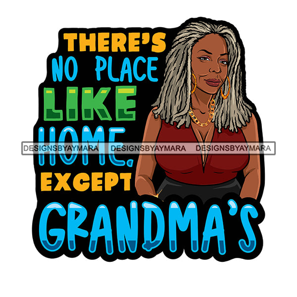 Grandma Mom Love Happy Mother's Day Celebration Granny Life Quotes Grey Dreadlocks Hairstyle SVG JPG PNG Vector Clipart Cricut Silhouette Cut Cutting