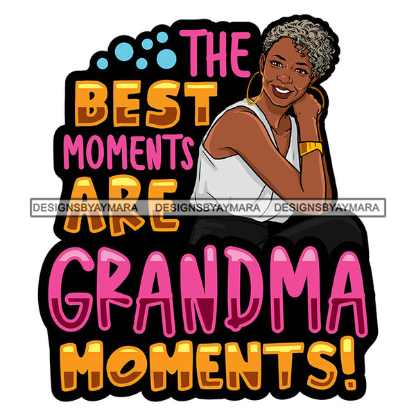 Grandma Mom Love Happy Mother's Day Celebration Granny Life Quotes Grey Short Hairstyle SVG JPG PNG Vector Clipart Cricut Silhouette Cut Cutting
