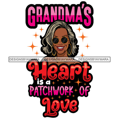 Grandma Mom Love Happy Mother's Day Celebration Granny Life Quotes Grey Wavy Hair SVG JPG PNG Vector Clipart Cricut Silhouette Cut Cutting