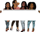 Group Of Women Holding Banner Sign Logo Business Advertising Melanin Hot Seller .SVG Cut Files For Silhouette Cricut and More!