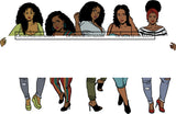 Group Of Women Holding Banner Sign Logo Business Advertising Melanin Hot Seller .SVG Cut Files For Silhouette Cricut and More!