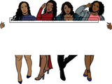 Group Of Women Holding Banner Sign Logo Business Advertising Melanin Hot Seller .SVG Cut Files For Silhouette Cricut and More!