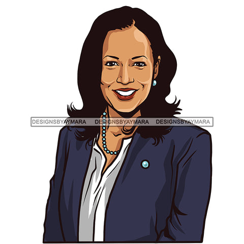 Kamala Harris VP Smiling Portrait JPG PNG  Clipart Cricut Silhouette Cut Cutting
