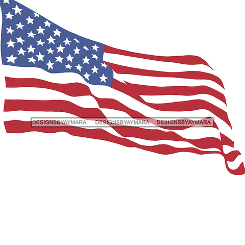 American Flag Waving USA  JPG PNG  Clipart Cricut Silhouette Cut Cutting