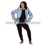 Kamala Harris Hands On Hips  JPG PNG  Clipart Cricut Silhouette Cut Cutting