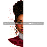 Half Face Afro Black Woman In Burgundy JPG PNG  Clipart Cricut Silhouette Cut Cutting