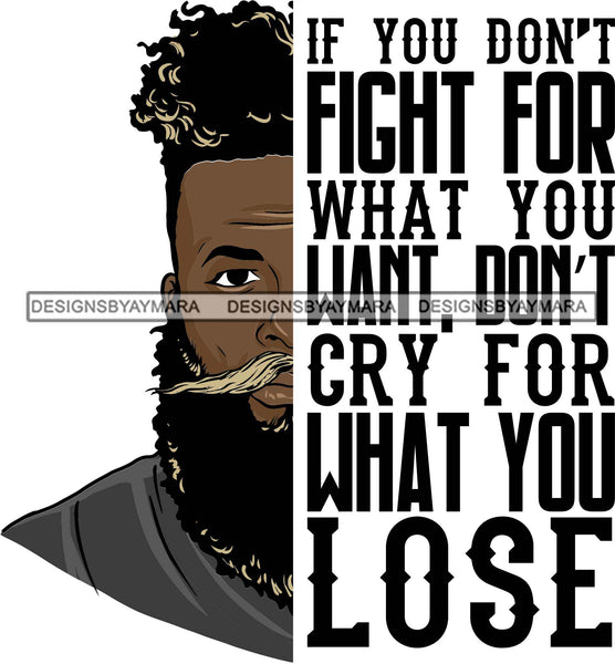 Bearded Handsome Man Life Quotes Half Face Quotes SVG Files For Cutting and More!