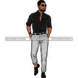 Handsome Afro Man Successful Sunglasses Casual Fashion Style SVG JPG PNG Vector Clipart Cricut Silhouette Cut Cutting