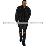 Handsome Sexy Afro Man Jacket Pants Trendy Fashion Style Illustration SVG JPG PNG Vector Clipart Cricut Silhouette Cut Cutting