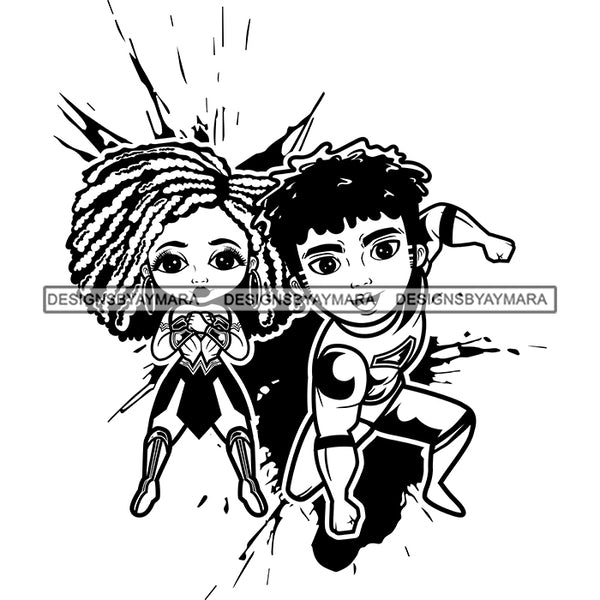 Bundle 20 Super Hero Boy and Girl Brother and Sister Red Splash Power Kids Children SVG JPG PNG Vector Clipart Cricut Silhouette Cut Cutting