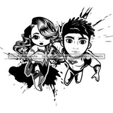 Bundle 20 Super Hero Boy and Girl Brother and Sister Red Splash Power Kids Children SVG JPG PNG Vector Clipart Cricut Silhouette Cut Cutting