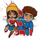 Bundle 20 Super Hero Boy and Girl Brother and Sister Red Splash Power Kids Children SVG JPG PNG Vector Clipart Cricut Silhouette Cut Cutting