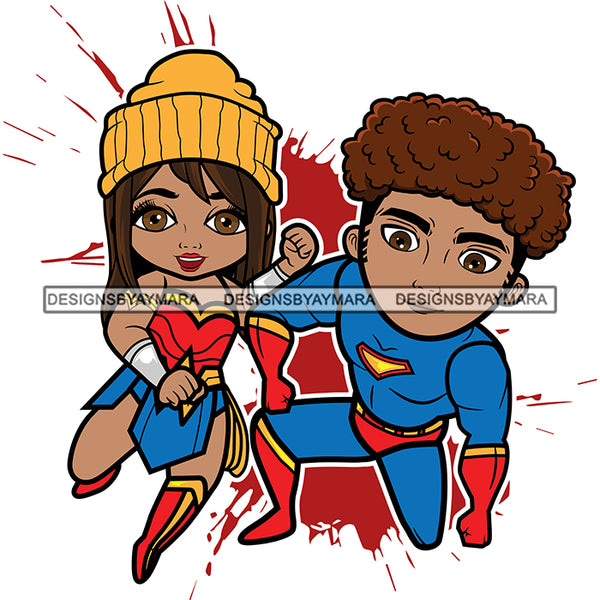 Bundle 20 Super Hero Boy and Girl Brother and Sister Red Splash Power Kids Children SVG JPG PNG Vector Clipart Cricut Silhouette Cut Cutting