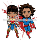 Copy of Super Hero Boy and Girl Brother and Sister Red Splash Power Kids Children SVG JPG PNG Vector Clipart Cricut Silhouette Cut Cutting