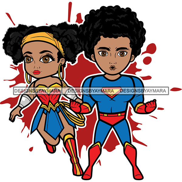 Bundle 20 Super Hero Boy and Girl Brother and Sister Red Splash Power Kids Children SVG JPG PNG Vector Clipart Cricut Silhouette Cut Cutting