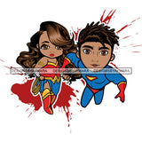 Bundle 20 Super Hero Boy and Girl Brother and Sister Red Splash Power Kids Children SVG JPG PNG Vector Clipart Cricut Silhouette Cut Cutting