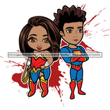 Bundle 20 Super Hero Boy and Girl Brother and Sister Red Splash Power Kids Children SVG JPG PNG Vector Clipart Cricut Silhouette Cut Cutting