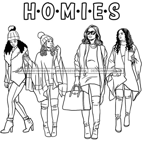 Homies Black Sistas Best Friends Afro Women Melanin Buddies SVG JPG PNG Vector Clipart Cricut Silhouette Cut Cutting