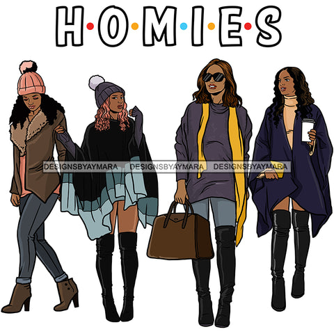 Homies Black Sistas Best Friends Afro Women Melanin Buddies SVG JPG PNG Vector Clipart Cricut Silhouette Cut Cutting