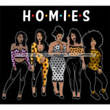 Homies Black Sistas Best Friends Afro Women Melanin Buddies SVG JPG PNG Vector Clipart Cricut Silhouette Cut Cutting