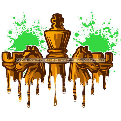 Splash Of Green Gold Chess Pieces Dripping Gold Chess Pieces JPG PNG  Clipart Cricut Silhouette Cut Cutting
