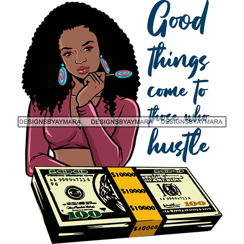 Afro Badass Goddess Hustle Woman Money Maker .SVG Cutting Files For Silhouette and Cricut and More!